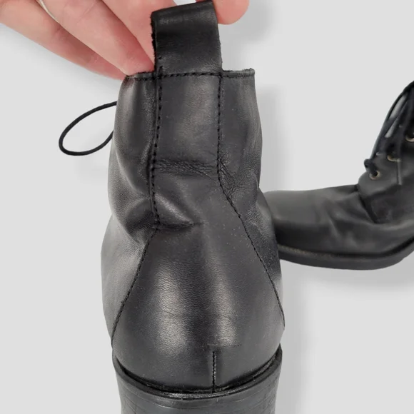 VINTAGE Y2K WHITE MOUNTAIN Lace Up Ankle Booties Black - Picture 9 of 15